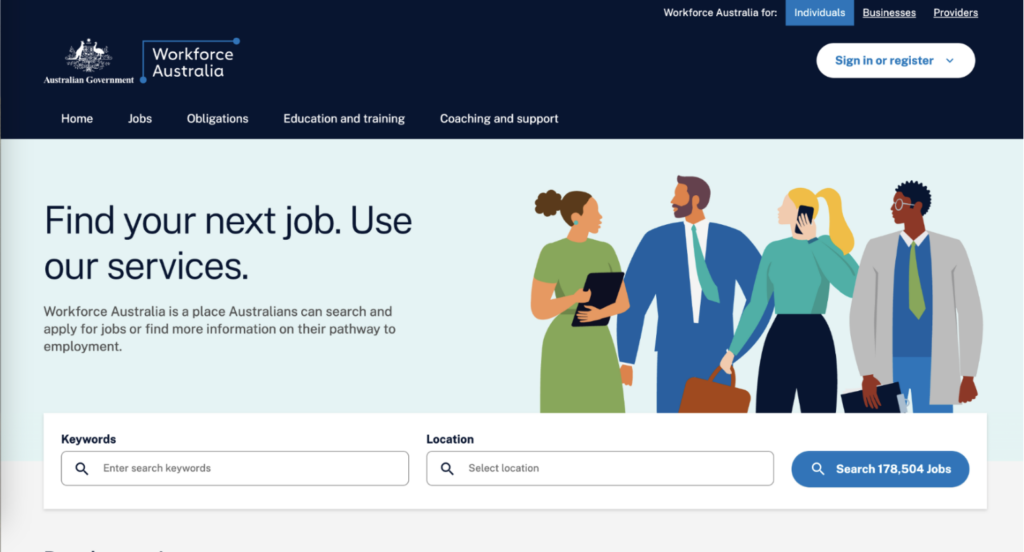 Workforce Australia－ 澳洲政府營運的求職網站